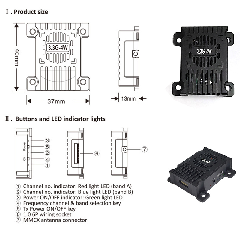 3.3GHz 3.3G 4W FPV Drones Mode - Drone Antenna のレビューと価格