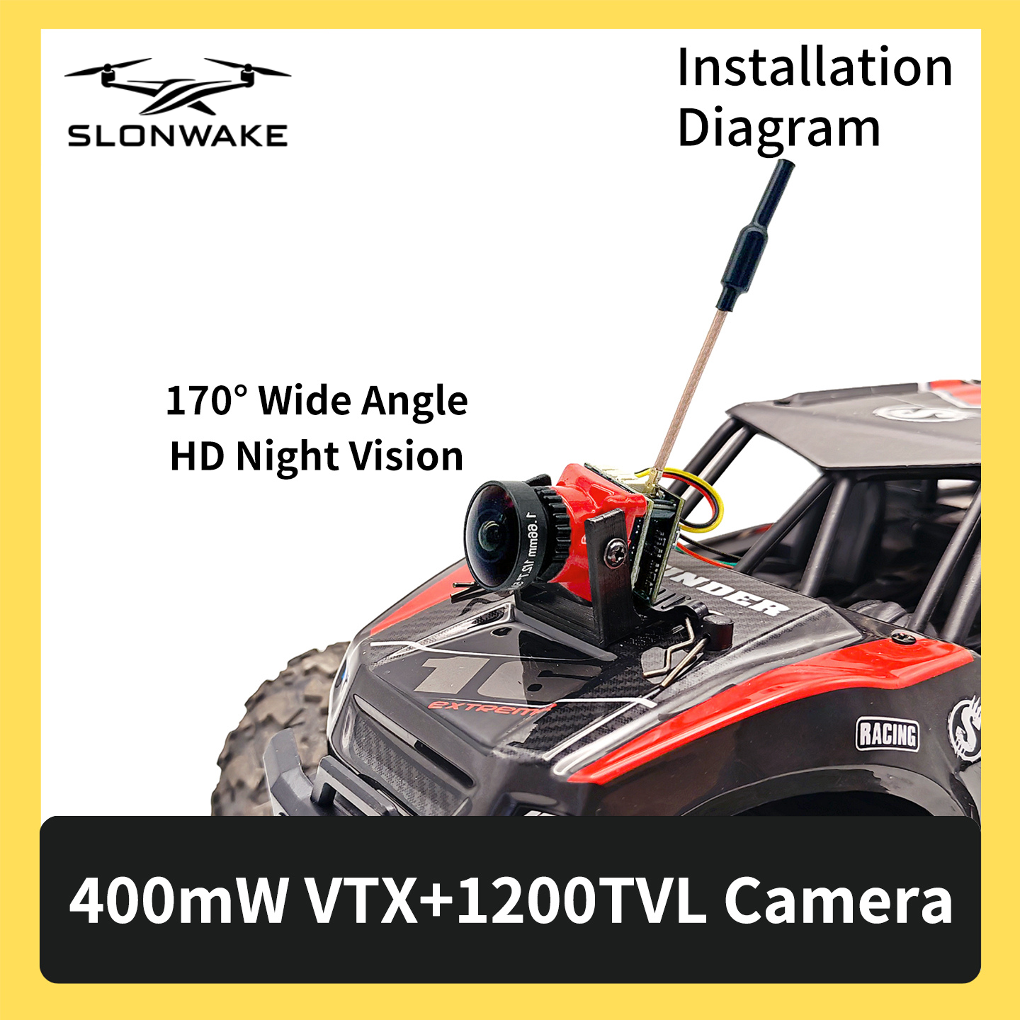 SLONWAKE 5.8G 48CH FPV 400mw V - Drone Transmitter のレビューと価格
